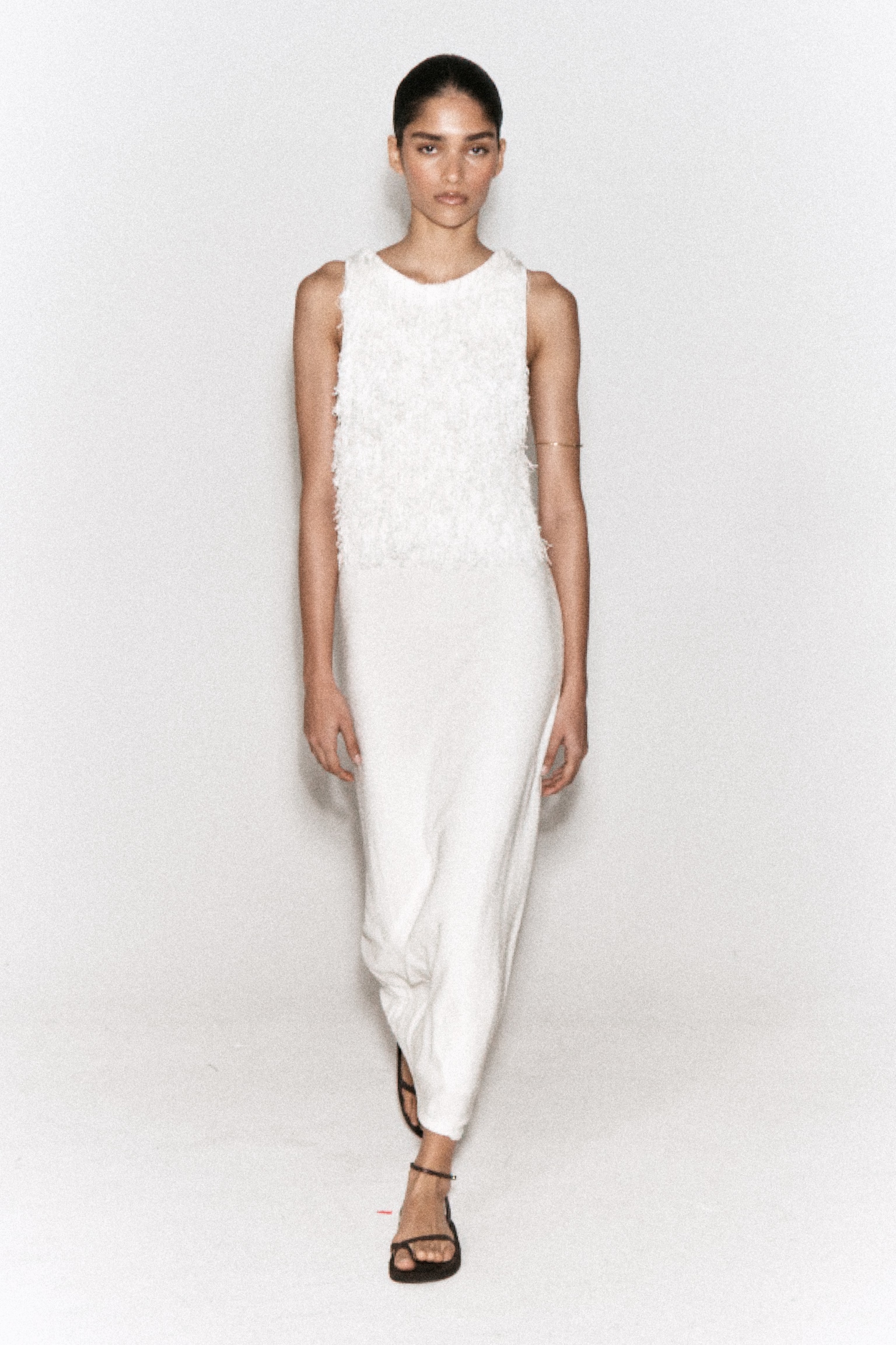 フリンジ ニットコラムワンピース